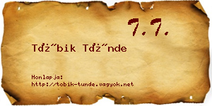 Tóbik Tünde névjegykártya